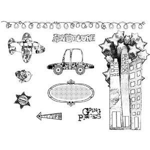   Carillo Cling Rubber Stamp Set Adventure: Arts, Crafts & Sewing
