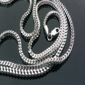   Mens White Gold Franco Chain Necklace Box Cuban 40 inch long  