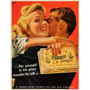  1942 Ad Whitmans Sampler Chocolates Confections Romantic 