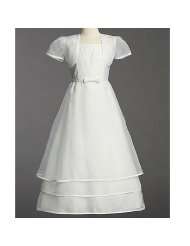 Girls WHITE FIRST COMMUNION Special Occasion Dress LITO Girl 7 14