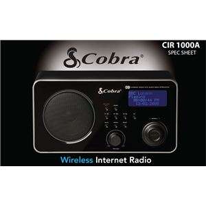 Brand New Cobra CIR1000A Wireless Internet Radio + MP3/FM/Alarm LCD 