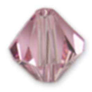  Swarovski Crystal Beads Bicone 6mm, 6/Pkg: Light Rose 