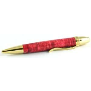  Box Elder Burl Retractable Ballpoint Pen with Gold 