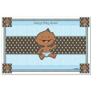  Boy African American Personalized Baby Shower Placemats: Toys & Games