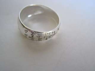 STERLING SILVER INSPIRATIONAL SISTER / LOVE BEST FRIENDS 8mm RING SIZE 