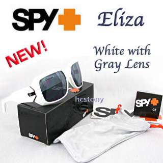 SPY OPTICS ELIZA Fashion Sunglasses WHITE w/GREY GRAY Lens NEW in Box 