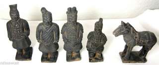 set of 5 Chinese Terra Cotta Warriors figurines statue  