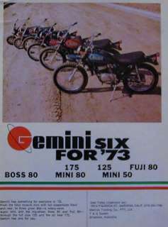 1973 GEMINI Ad Mini 80 Mini 50 Boss 80 Fuji 80 175 125  