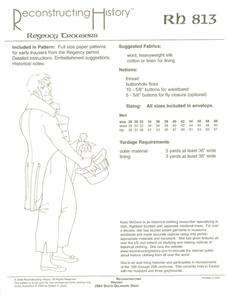 Regency Mens Trousers Pattern size 28 50 Jane Austen  