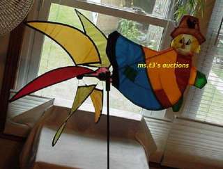 LARGE SCARECROW WHIRLIGIG WIND SPINNER FALL DECORATION  