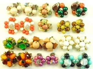   / 60s VINTAGE BEAD CLUSTER CLIP EARRINGS ~ VISIT OUR STORE  
