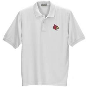    Louisville Cardinals White Pique Polo Shirt: Sports & Outdoors