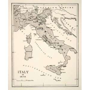   Map Sicily Corsica Sardinia Venice Milan   Original Lithographed Map
