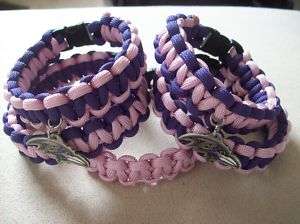 550 PARACORD Bracelet PINK Purple Cancer Komen RAVENS  