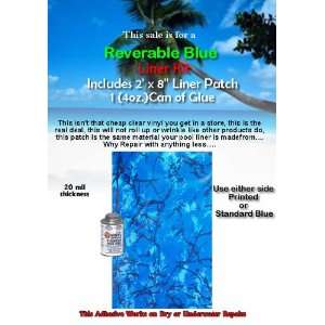  REVERSABLE Blue Swimming Pool Vinyl Liner REPAIR Patch Kit 