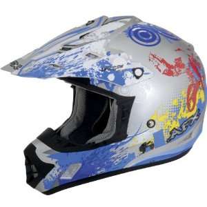  AFX Stunt Adult FX 17 MX Motorcycle Helmet   E Blue/Silver 