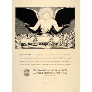 1937 Ad Commercial National Bank Trust Guardian Angel   Original Print 