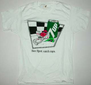 Vintage 80s 7up Soda Logo Art 50/50 T Shirt Pop M NICE  