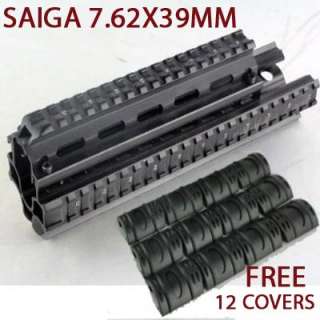 Saiga 7.62x39 mm Quadrail Quad Rail Rifle Mount w/ Free 12 Rubber 