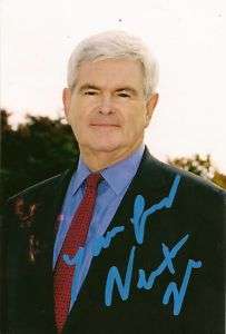 Newt Gingrich signed Republican Rare SOTH LOOK  