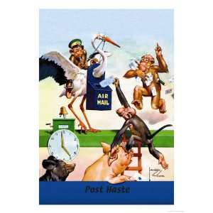   Post Haste Giclee Poster Print by Lawson Wood, 12x16