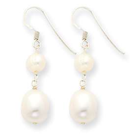 NEW 925 Sterling Silver White Freshwater Pearl Earrings  