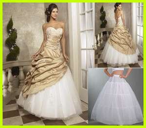 New Gold/White Evening Gown Wedding Dress Stock Size  