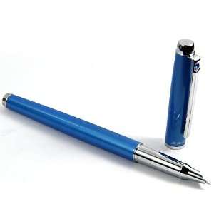  Extra Fine Thin Silver Ring Sky Blue Fountain Pen with 