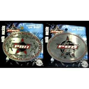    Two PBR Professional Bull Riding Buckles: Sports & Outdoors