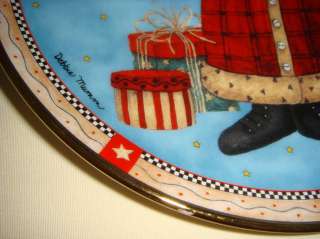 Debbie Mumm Whimsical Santa GIFTS FOR SANTA Folk Art Plate NICE 