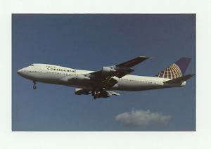 BOEING 747 AIRLINE POSTCARD CONTINENTAL AIRLINES #5  