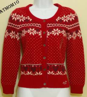 NWT Hollister women Sweater cardigan abalone cove Red S  