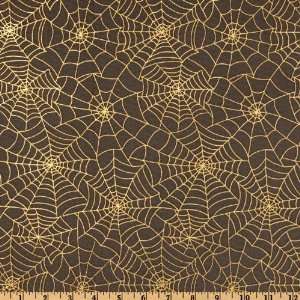  60 Wide Spider Netting Black Gold Fabric By The Yard 