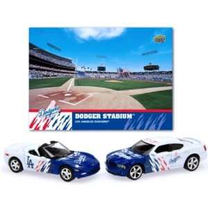   Dodgers MLB Diecast Dodge Charger & Chevrolet Corvette w/ Team Card