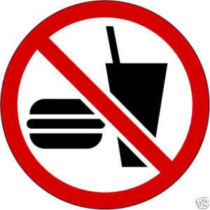 DO NOT DRINK OR EAT WARNING SIGN STICKER 5X5  