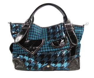 SEQUIN HOUNDSTOOTH bag purse Nicole Lee LARGE tote NEW  