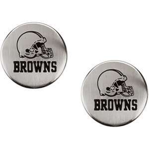   Cleveland Browns NFL Football Team Logo Round Stud Earrings: Jewelry