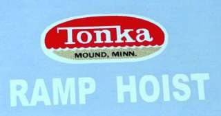 Tonka Ramp Hoist Rollback Truck Decal Set  