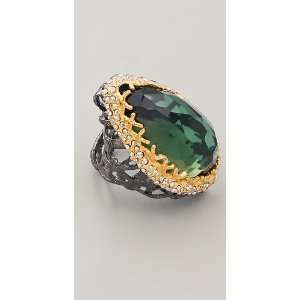  Alexis Bittar Gunmetal Stone Woven Ring Jewelry