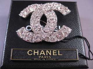 Auth CHANEL 00V Classic Large CC Crystal Pin Brooch  