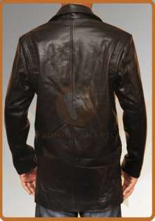 Max Payne Vintage Black Mens Leather Jacket Classic Detective Coat 