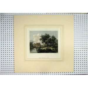    C1840 Hand Coloured View Water Mill Country Jeavons