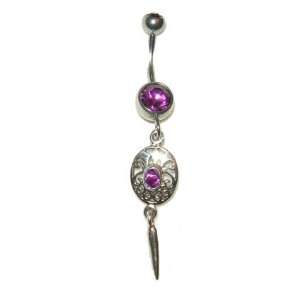  Shield & Sword Belly Button Ring: Jewelry