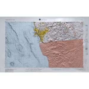  USGS Raised Relief Map  San Diego, CA USGS Books