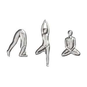  Yoga Poses Pewter Magnets 