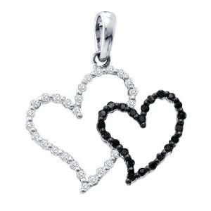   Heart Charm 10k White Gold Lady (0.16 Carat): Jewel Roses: Jewelry