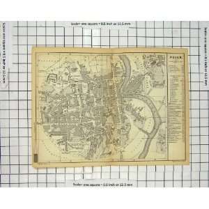   : Antique Map Germany Street Plan Posen Warthe River: Home & Kitchen