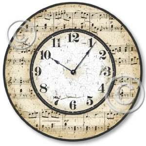   Item C2005 Vintage Style 10.5 Inch Musical Notes Clock