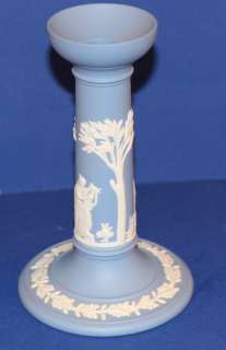 Pr Wedgwood Lght Blue Jasperware Candlestick Holders  