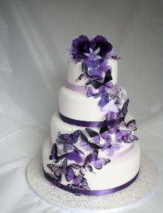 20 Mixed Purple Butterflies great for Wedding Cakes  